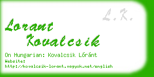 lorant kovalcsik business card